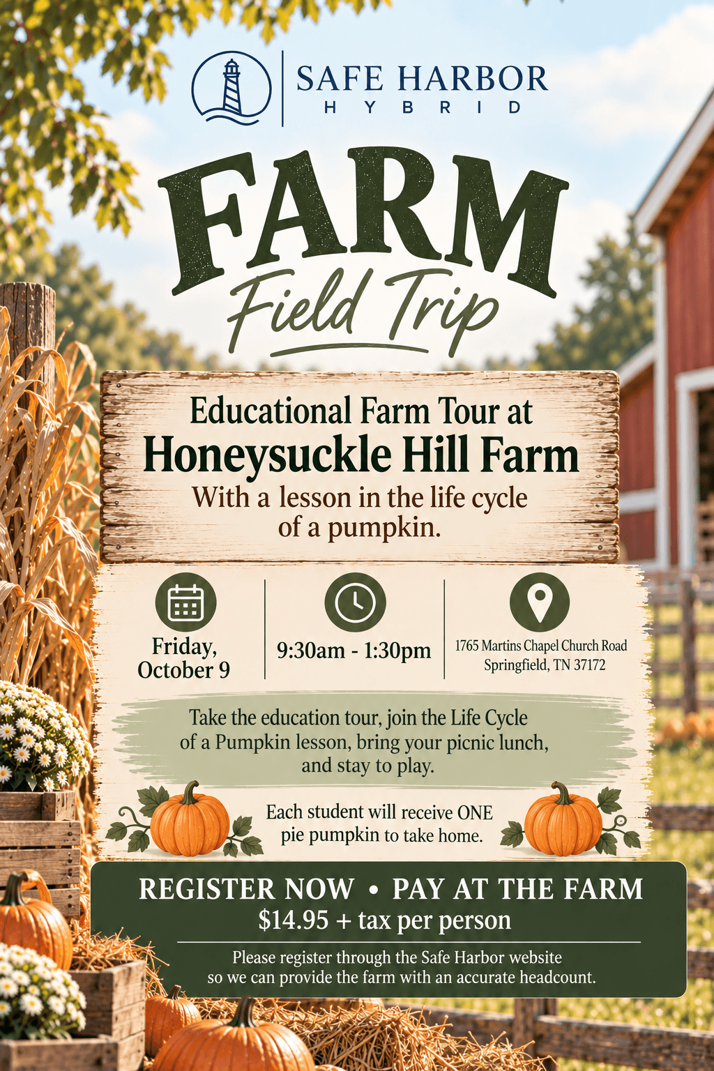 Farm Field trip at Honeysuckle Hill Farm